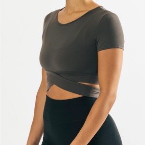 Alphalete Gray Wrap Crop Top